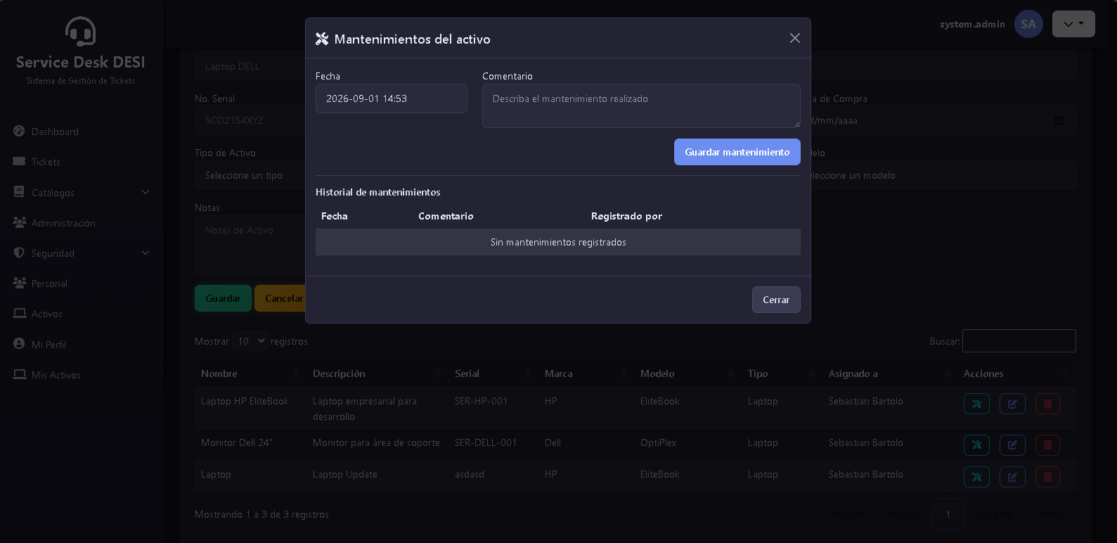 HelpDesk - gestión de activos